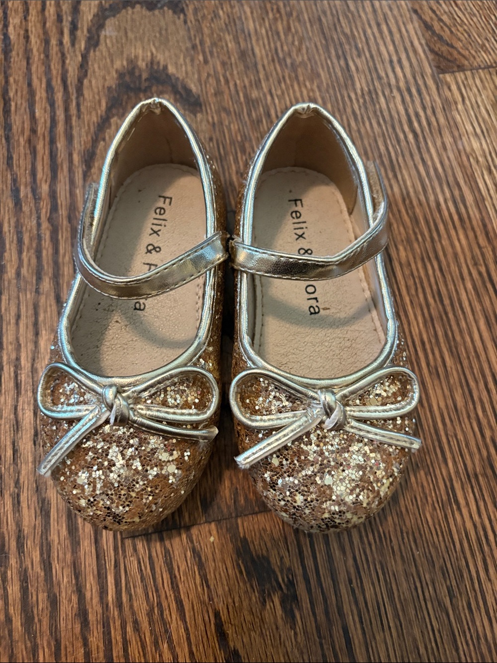 Girls' Gold Glitter Mary Jane Shoes